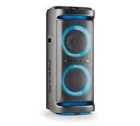 NGS Wild Space 2 - Enceinte Bluetooth Portable de la Fiesta, Caisson de Basses + Double Tweeter, TWS, Micro SD/USB/AUX, Volants et poignée, Noir