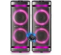 Pickering Enceintes actives SONO DJ WILDSPACE2 – 4000W, Bluetooth, USB/AUX, Lumière LED, 1 SUB 10"