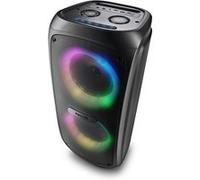 NGS Wild Temper - Enceinte Portable Bluetooth, 200W, TWS, lumières LED RGB, USB/AUX, Double entrée Microphone, Batterie Rechargeable de 7.4V/4400mAh, autonomie 5 Heures, Design Compact et résistant