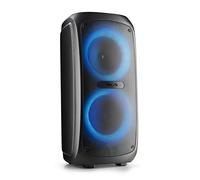 NGS Wild Temper - Enceinte Portable Bluetooth, 200W, TWS, lumières LED RGB, USB/AUX, Double entrée Microphone, Batterie Rechargeable de 7.4V/4400mAh, autonomie 5 Heures, Design Compact et résistant