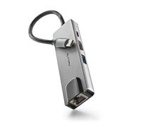 NGS Wonder Dock Supra - Adaptateur multiport USB-C 4 en 1 en Aluminium, USB 3.0, USB-C avec Charge 100W, 4K HDMI 30Hz RJ45, Compatible Windows 11/10 / 8/8.1/7 / XP/Vista, Mac OS et Linux