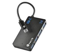 NGS Wonder IHUB4 - Hub USB-C, Contient 4 Ports, Transferts de Fichiers à Haute Vitesse, Compatible avec USB 1.0, USB 1.1, USB 2.0 et USB 3.0, Noir