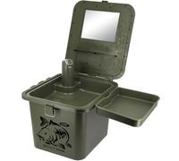 NGT Évier de bivouac avec robinet automatique et conteneurs d'eau - Station de lavage extérieure compacte pour la pêche, le camping, le nettoyage - Miroir et plateau inclus
