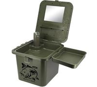NGT Évier pour Bivouac avec Robinet Automatique & Réservoirs d’Eau - Station Compacte d’Hygiène pour le Lavage en Plein Air pour la Pêche, le Camping, le Nettoyage - Miroir & Plateau Inclus