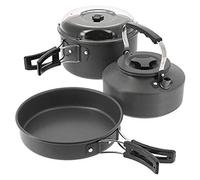 NGT Unisexe Ensemble de Cuisson Bouilloire Pot avec Couvercle Poêle à Frire pour pêche à la Carpe, Camping, Mat, Taille Unique