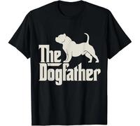 NGTDXZAES The Dogfather American Bully Pit Bull Funny Dog Owner Gift Unisex T-Shirt Black 3XL