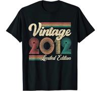 NGTDXZAES Vintage 2012 Limited Edition 13 Year of Being Awesome 13th Birthday Gift T Shirt Black M