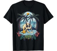 NGTDXZAES Vintage Palm Tree Skull Summer Beach Men Motorcycle Tattoo Gift Unisex T-Shirt Black 3XL
