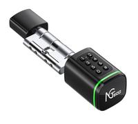 NGTeco Serrure Connectée, Déverrouillage Par Application, Déverrouillage du mot de passe, Carte à Puce, Clé Mécanique, Convient Pour 30-65 mm, La Serrure Est Facile à Installer