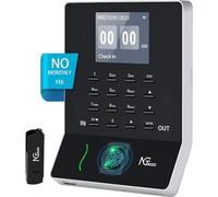 NGTeco WiFi Pointeuse pour Employés Petite Entreprise, W2 WiFi Biométrique Pointeuse à Empreinte Digitale, pointeuse horaire Personnel avec APP pour iOS Android (Français)