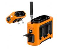 NGTFDCP Ventilateur de taille portable, Ventilateur de taille portable avec lampe de poche pour le Camping(Orange)