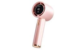 NGTFDCP Ventilateur portatif, Mini ventilateur portable avec écran LED et lampe de poche, 3 vitesses, batterie rechargeable par USB pour les voyages(Pink)