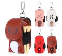 NGTSFLY Sac de Golf en Cuir Personnalisé avec Nom et Motif Lot de 2 Pochettes pour Balles Accessoire de Golf (Classique)