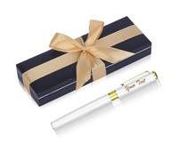 NGTSFLY Stylo Personnalisé avec Prénom Stylo Personnalisable Métallique avec Gravure Laser pour Homme et Femme Cadeau Personnalisé avec Coffret (Blanc)