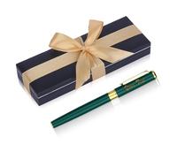 NGTSFLY Stylo Personnalisé avec Prénom Stylo Personnalisable Métallique avec Gravure Laser pour Homme et Femme Cadeau Personnalisé avec Coffret (Vert)