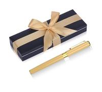 NGTSFLY Stylo Personnalisé avec Prénom Stylo Personnalisable Métallique avec Gravure Laser pour Homme et Femme Cadeau Personnalisé avec Coffret (Or Noble)