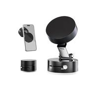 NGUIT Support Téléphone à Ventouse Magnétique Vide Universel Pliable et Rétractable Double Face pour MagSafe iPhone 16/15/14/13/12 Pro Max Samsung Google Tableaux de Bord et Pare-Brise, Noir