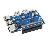 NGW-1pc USB 3.2 Gen1 et Gigabit Ethernet HUB HAT pour Raspberry Pi 3X USB 3.2 Gen1 1x Gigabit Ethernet Plug & Play