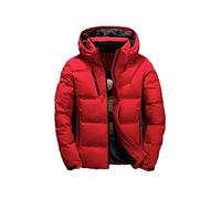 NGYYIO Doudoune Homme Men Down Jacket Hoody Winter Warm Coat White Duck Thick Puffer Windbreaker Parka Jackets Overcoat Man(Red,XL)