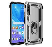 nh Coque Huawei Honor 9X Pro avec Aimant Anneau Support, 360° Double Couche Renforcée Défense Bumper Antichoc Armure Housse Etui avec Protection écran pour Huawei Honor 9X Pro, Argent
