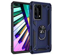 nh Coque Huawei P40 avec Aimant Anneau Support, 360° Double Couche Renforcée Défense Bumper Antichoc Armure Housse Etui avec Protection écran pour Huawei P40, Bleu