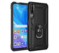 nh Coque Huawei Y9s avec Aimant Anneau Support, 360° Double Couche Renforcée Défense Bumper Antichoc Armure Housse Etui avec Protection écran pour Huawei Y9s, Noir