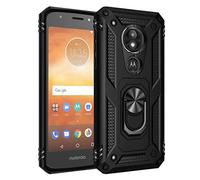 nh Coque Moto E5/G6 Play avec Aimant Anneau Support, 360° Double Couche Renforcée Défense Bumper Antichoc Armure Housse Etui avec Protection écran pour Moto E5/G6 Play, Noir