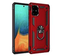 nh Coque Samsung Galaxy A71 avec Aimant Anneau Support, 360° Double Couche Renforcée Défense Bumper Antichoc Armure Housse Etui avec Protection écran pour Samsung Galaxy A71, Rouge