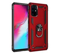 nh Coque Samsung Galaxy S20 avec Aimant Anneau Support, 360° Double Couche Renforcée Défense Bumper Antichoc Armure Housse Etui avec Protection écran pour Samsung Galaxy S20, Rouge