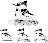 NILS Rollers en Ligne 4 en 1 - Patins à roulettes Twinkle - Roues Lumineuses à LED ABEC7 - Taille 35-38 - Réglable