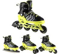 NH18192 4in1 rollers ROZM.L(39-43) noir & vert avec une taille de 1.5 cm. HOCK ROLLS. PATINS DE HOCKEY NILS EXTREME