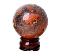 NHDVDVAV Boule de Cristal d'agate Naturelle avec Support, sphère de Pierre précieuse, Figurine de Pierre de guérison énergétique Reiki Chakra, Boule de Quartz pour praticien en énergie,50~60mm