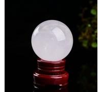 NHDVDVAV Boule de Cristal de Quartz Blanc avec Support, sphère de Cristal Transparent pour la décoration de la Maison et du Bureau, Boule de Pierre précieuse de guérison Naturelle,7.1"(18cm)