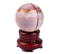 NHDVDVAV Boule de Cristal en Jaune d'œuf Naturel, sphère de Cristal pour la Richesse et la Joie, minerai de Cristal Brut, décoration de Bureau à Domicile, pour la guérison, la Divination,6.5~7cm