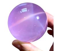 NHDVDVAV Boule de Cristal Naturel en Quartz Rose étoilé, sphère Rare Violette et Rose décorative, Pierre précieuse Feng Shui pour la méditation, Cristal minéral décoratif,50mm