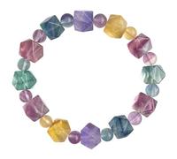NHDVDVAV Bracelet en Fluorite Naturelle colorée, Bracelet de guérison en Pierres précieuses, Bracelet énergétique Feng Shui, Bijou Tendance à Offrir à Un Homme ou Une Femme
