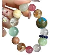 NHDVDVAV Bracelet énergétique Multi-Pierres précieuses, Bracelet Feng Shui pour Attirer l'argent, Bijoux de guérison en Perles de Pierre Rondes, Cadeau de Noël ou d'anniversaire pour Femmes