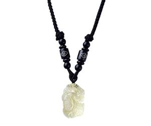 NHDVDVAV Collier Pixiu en Citrine, pour Hommes et Femmes, Pierre de guérison Naturelle, Pendentif en Pierre précieuse sculptée en Quartz Aura, pour Les Personnes chanceuses