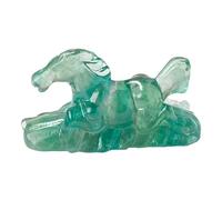 NHDVDVAV Figurines de Cheval en Cristal de Fluorite Verte sculptées à la Main, Pierres de guérison Naturelles, Petite Figurine de Cheval, décoration de Maison, Bureau, méditation, Pierres précieuses