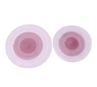 NHEISSCF pour La Table, Le Tapis, Placemats Round Placemats for Dining Table Set of 2,Heat Non Slip Cuisine Dinner Mats Woven Cotton Yarn Gradient Color Table Mats Coaster(Rouge, 14.2 in)
