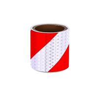 NHEISSCF Ruban réfléchissant, autocollant de marquage de sécurité extérieur, ruban adhésif haute visibilité, rouge/blanc, 10 cm x 3 m (10 cm x 3 m)