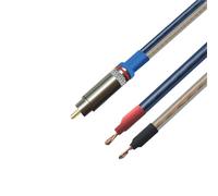 NHESTYGBT Câble de haut-parleur de caisson de basses actif 2 têtes de fils nus vers un seul câble audio mâle OFC amplificateur plaqué or