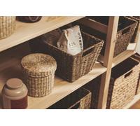 NHG Panier de rangement PER en jonc de mer pliable carré