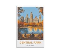 NHGEQAA Central Park New York Affiche de voyage vintage 40 x 60 cm