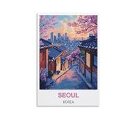 NHGEQAA Poster de voyage vintage de Séoul Corée 60 x 90 cm