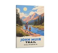 NHGEQAA Poster de voyage vintage John Muir Trail California 30 x 45 cm