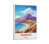 NHGEQAA Poster de voyage vintage Tenerife Espagne 20 x 30 cm Impression sur toile