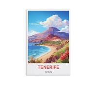 NHGEQAA Poster de voyage vintage Tenerife Espagne 20 x 30 cm Impression sur toile