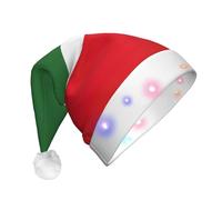 NHGJnk Chapeau de Noël à LED en peluche avec motif drapeau de la République tchétchène avec bordure douce pour Noël