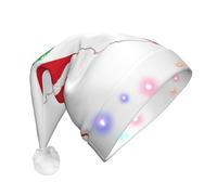 NHGJnk Chapeau de Noël LED en peluche avec motif drapeau du Pérou avec bordure douce pour Noël